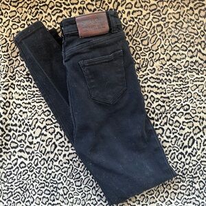 Straight to Hell women’s black button fly skinny jeans